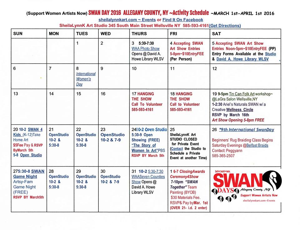 SWAN Days Allegany Co. Calendar